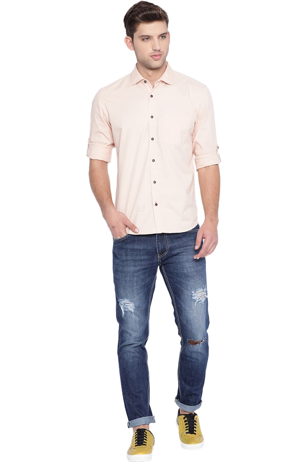 BASICS SLIM FIT TWILL SHIRT