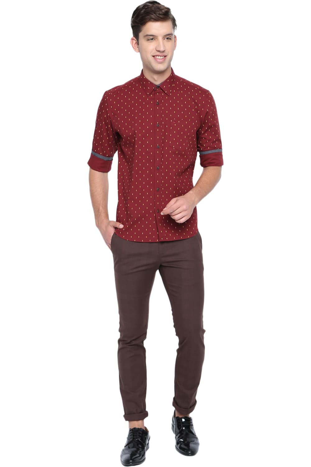 BASICS SLIM FIT PRINTED SHIRT