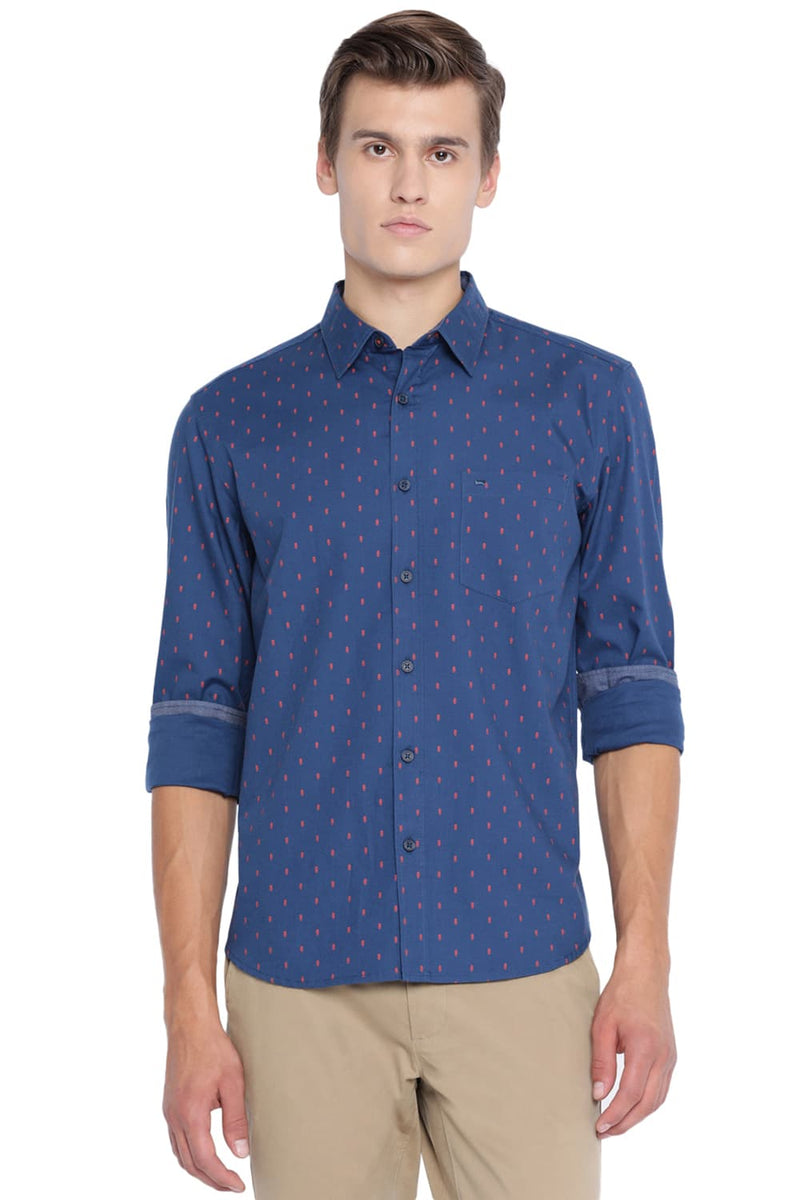 BASICS SLIM FIT PRINTED SHIRT