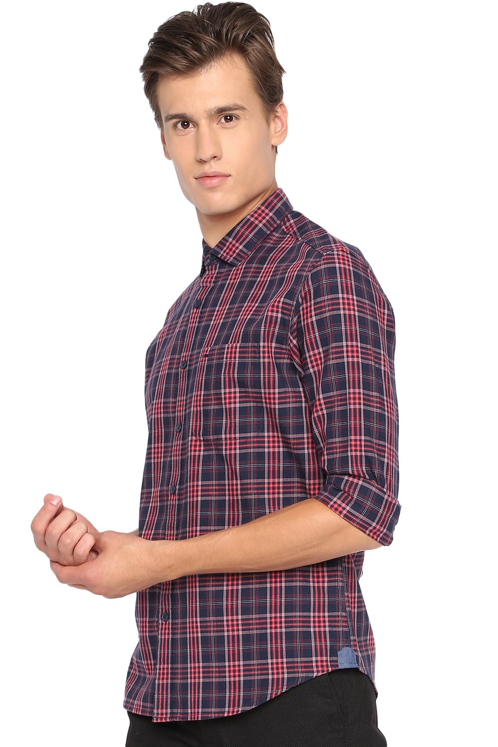 BASICS SLIM FIT CHECKS SHIRT