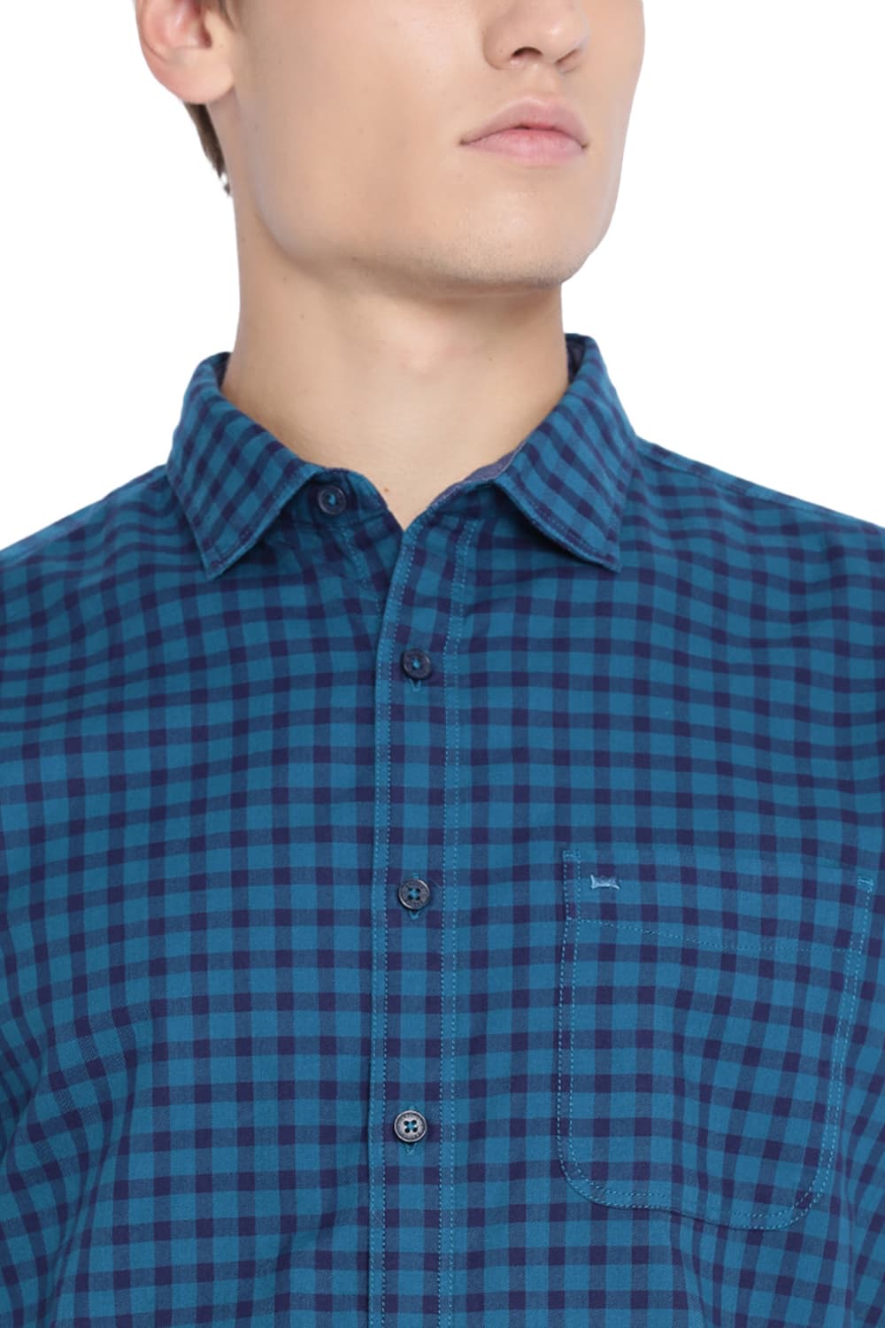 BASICS SLIM FIT CHECKS SHIRT