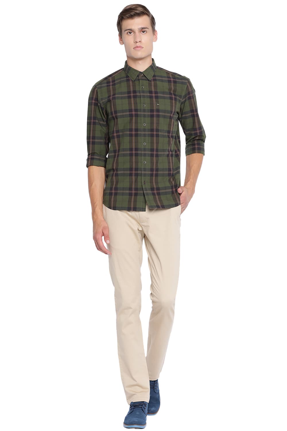 BASICS SLIM FIT CHECKS SHIRT