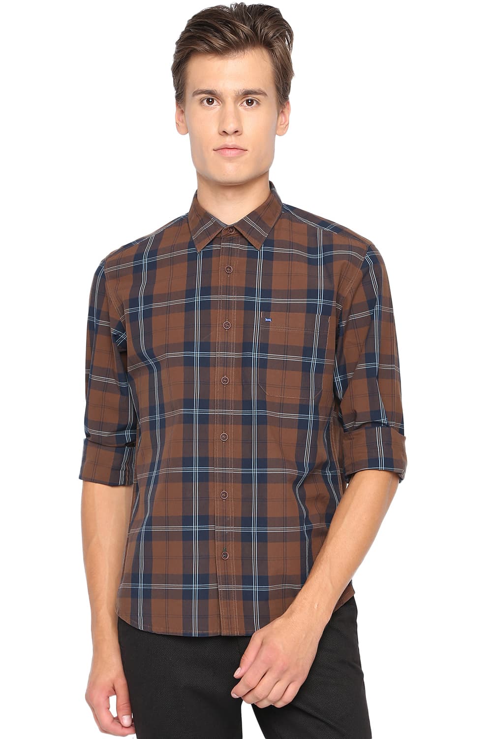 BASICS SLIM FIT CHECKS SHIRT