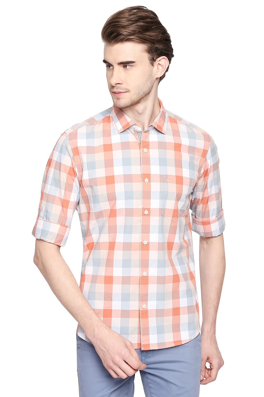 BASICS SLIM FIT CHECKS SHIRT