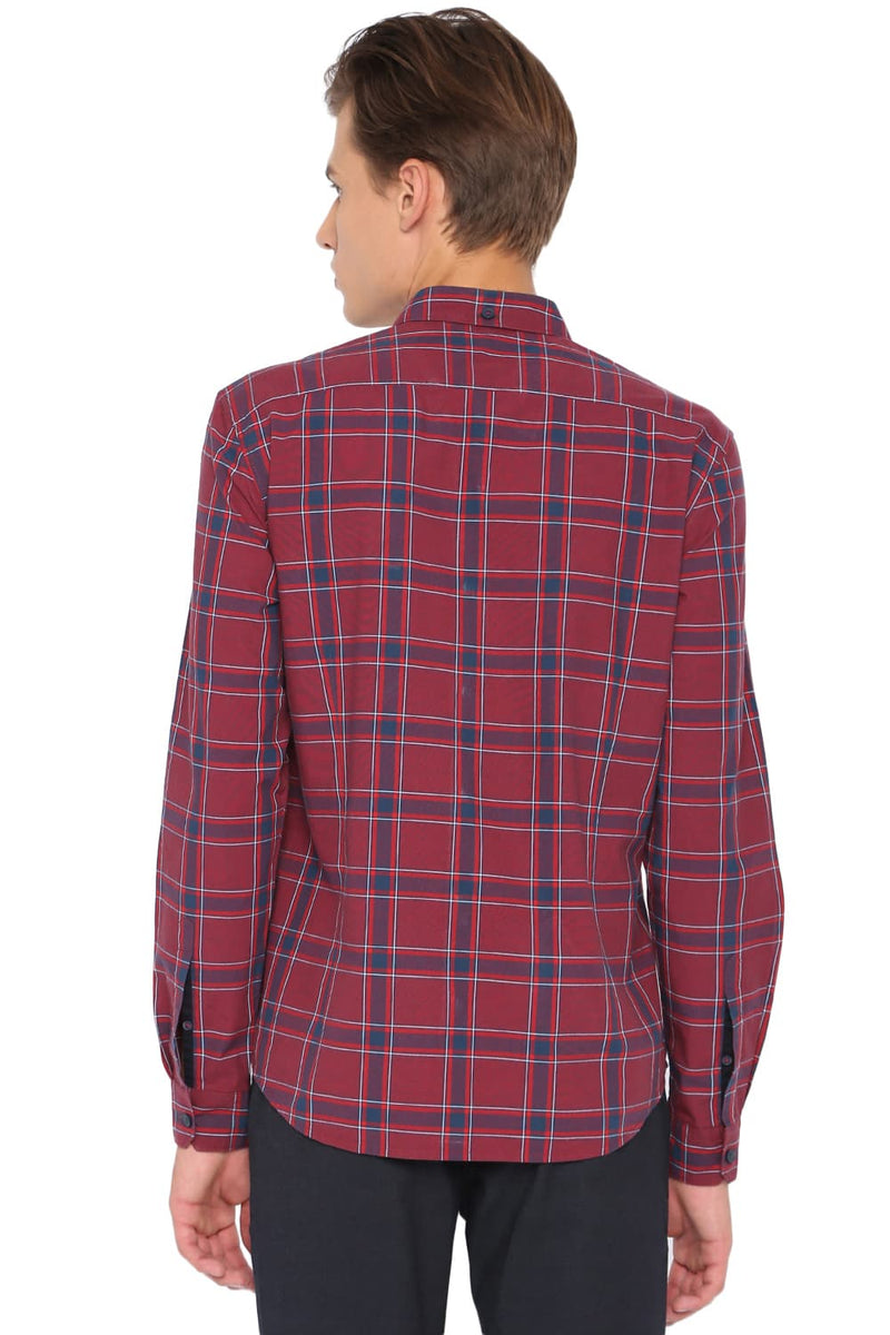 BASICS SLIM FIT CHECKS SHIRT