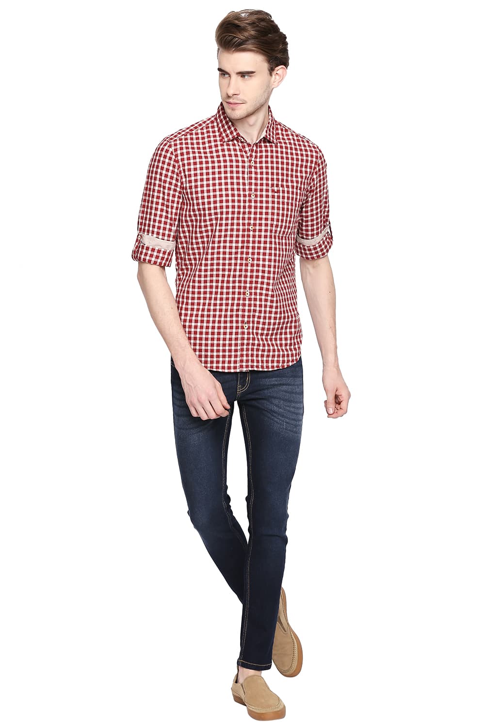 BASICS SLIM FIT CHECKS SHIRT