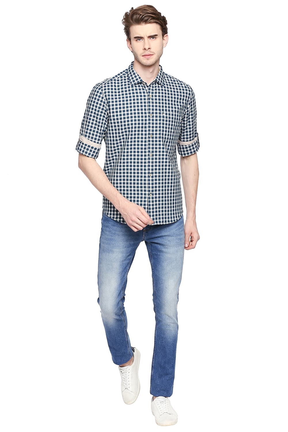 BASICS SLIM FIT CHECKS SHIRT