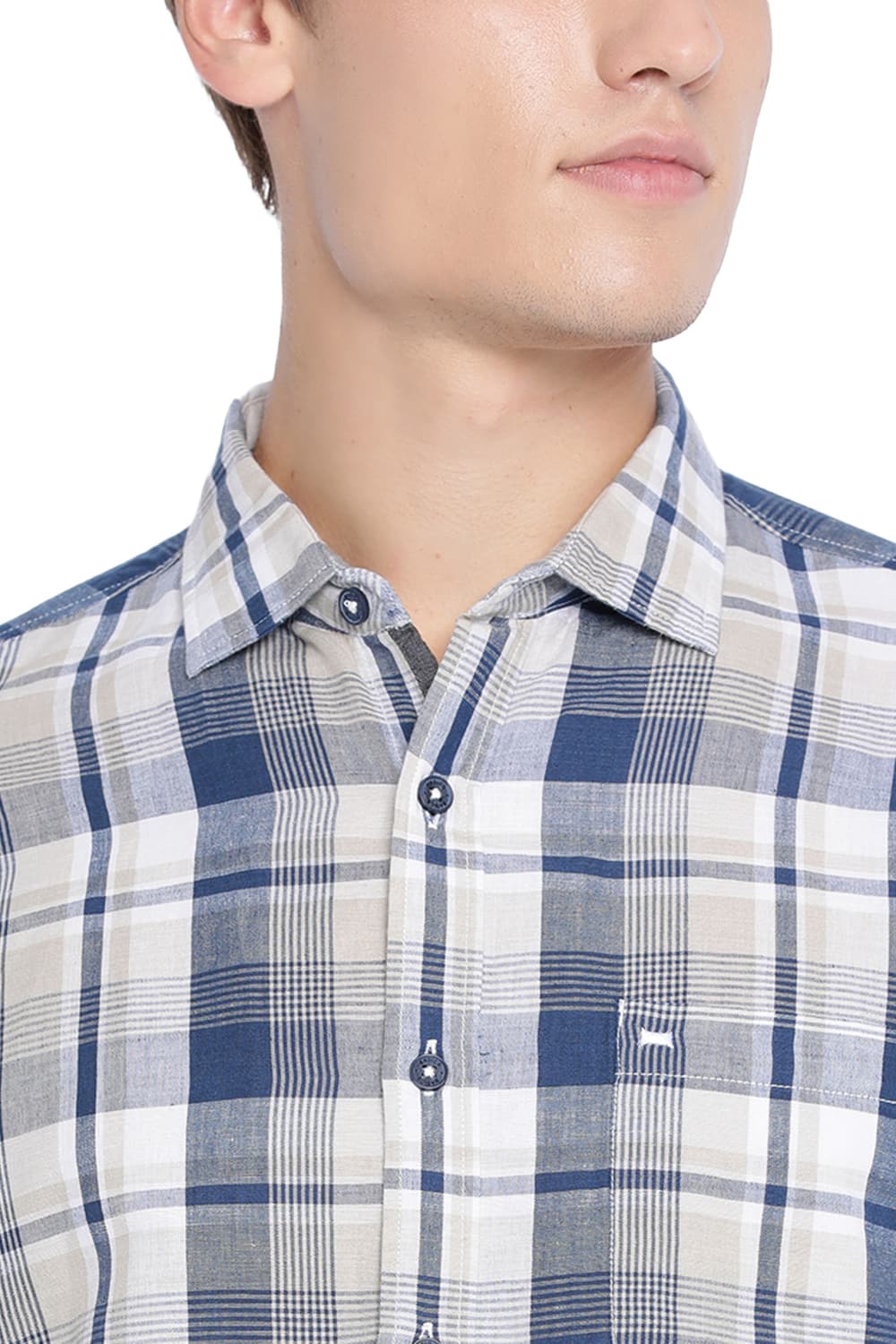 BASICS SLIM FIT CHECKS SHIRT