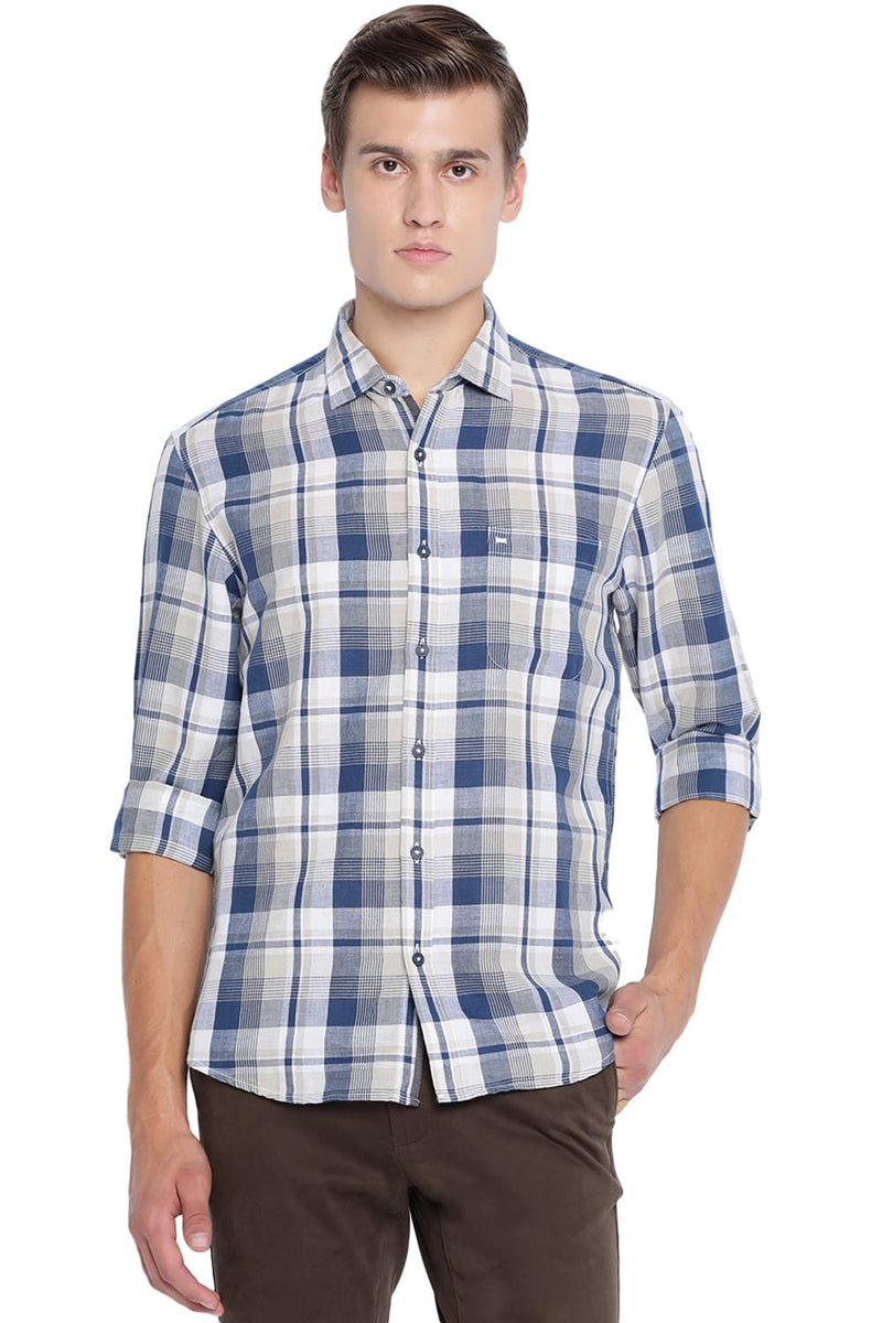 BASICS SLIM FIT CHECKS SHIRT