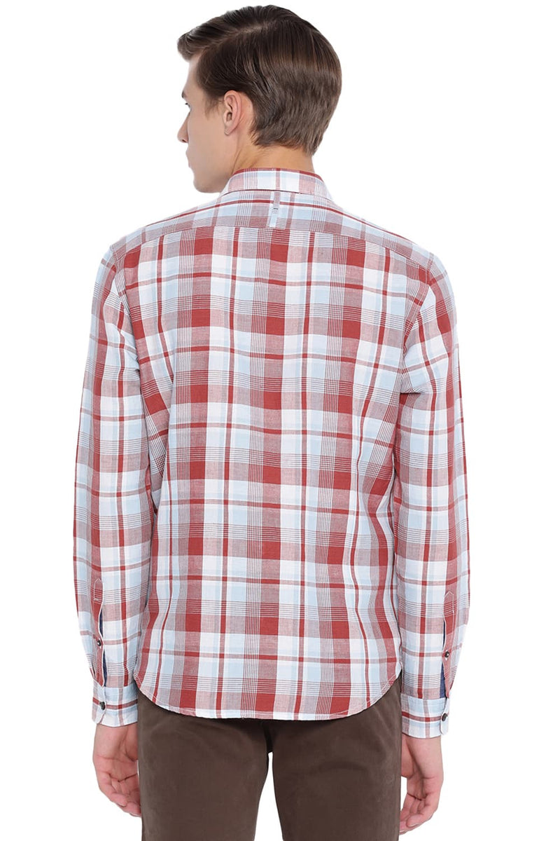 BASICS SLIM FIT CHECKS SHIRT