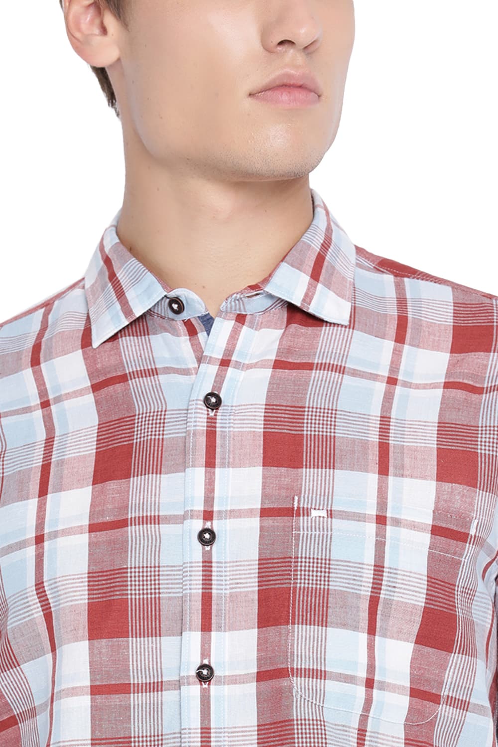 BASICS SLIM FIT CHECKS SHIRT