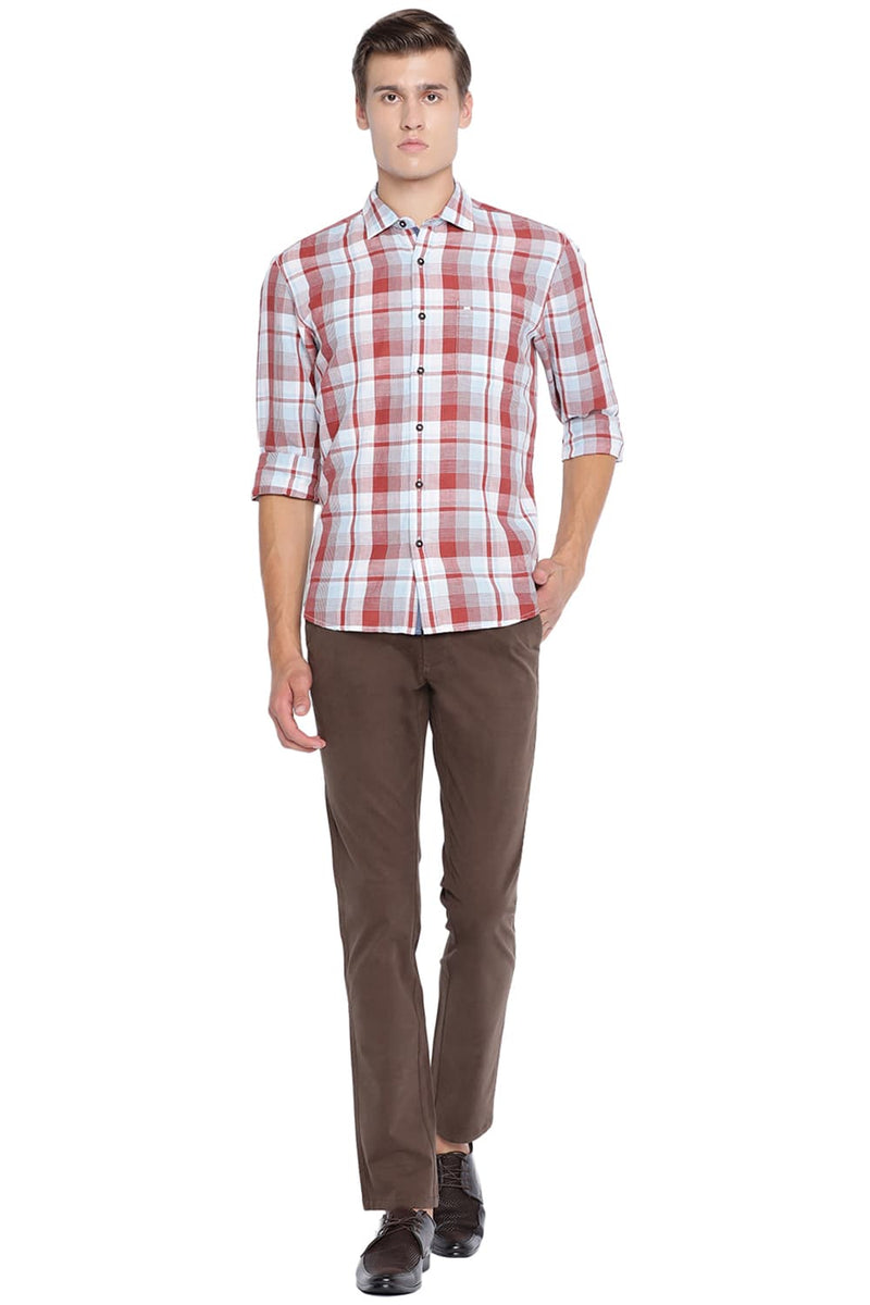 BASICS SLIM FIT CHECKS SHIRT