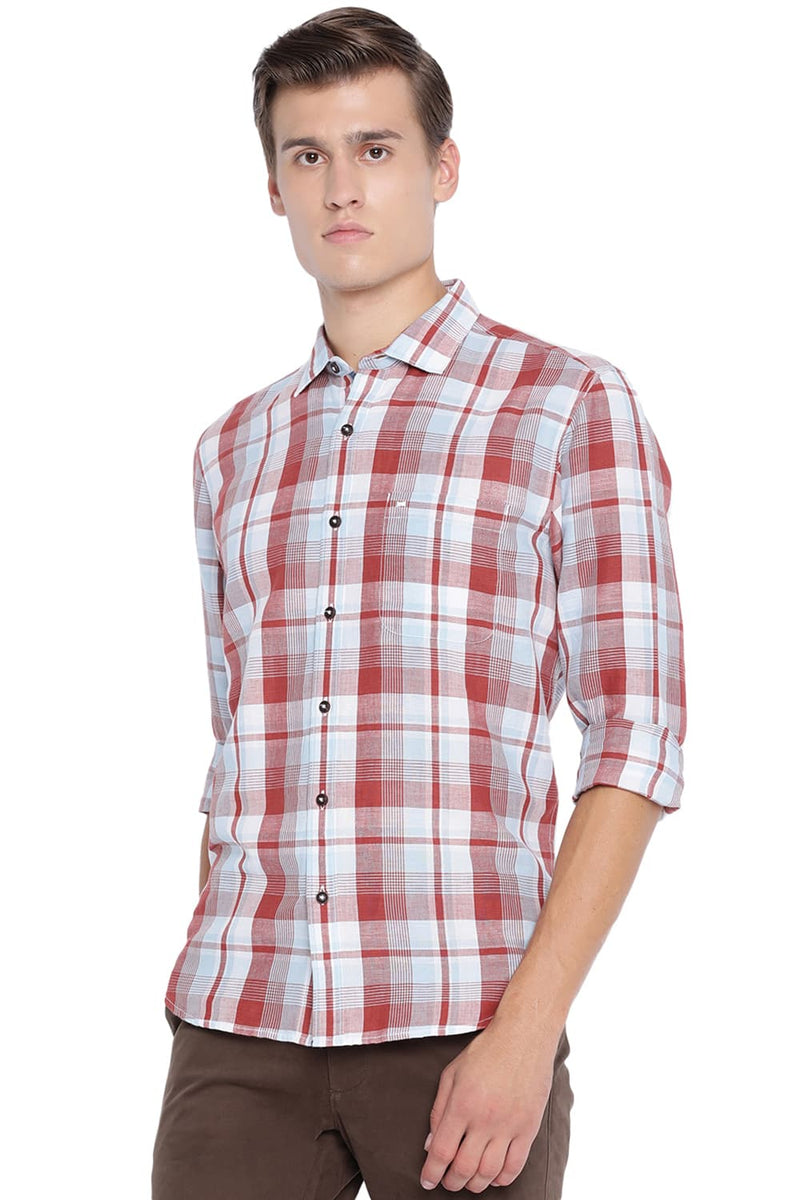 BASICS SLIM FIT CHECKS SHIRT