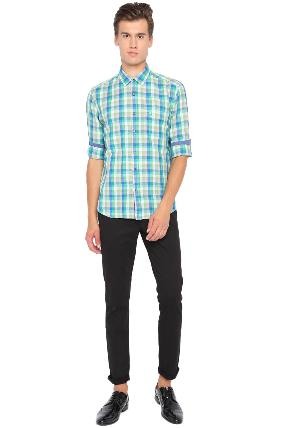 BASICS SLIM FIT CHECKS SHIRT