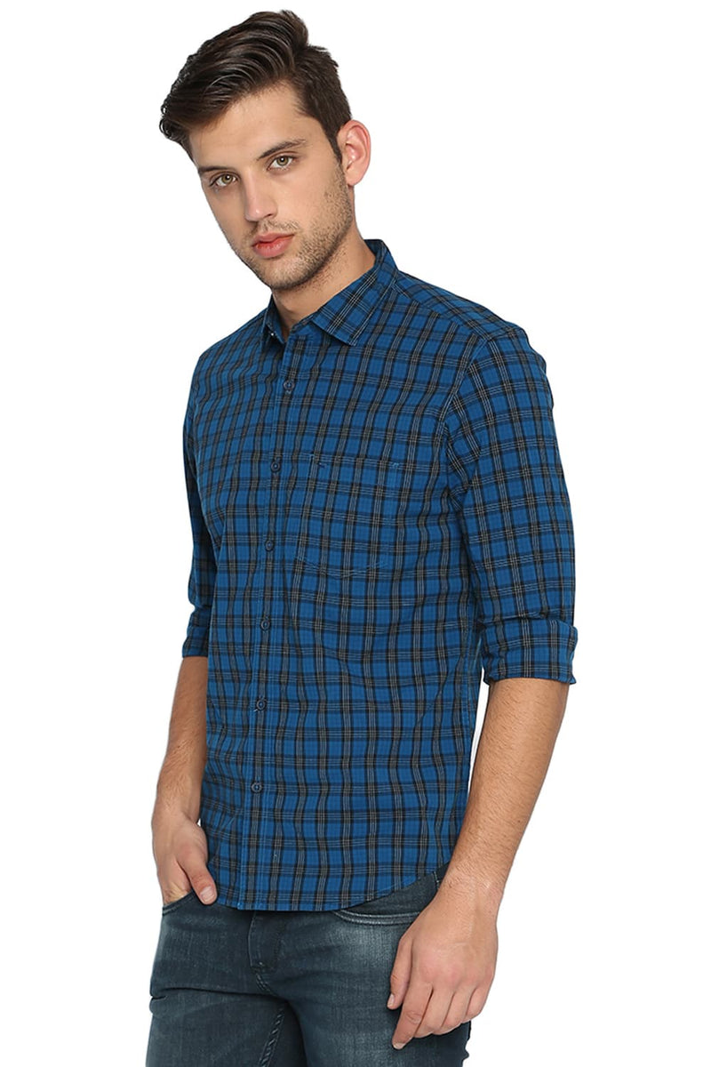 BASICS SLIM FIT CHECKS SHIRT