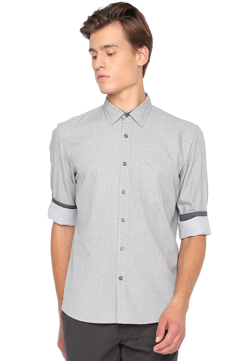 BASICS SLIM FIT PRINTED SHIRT