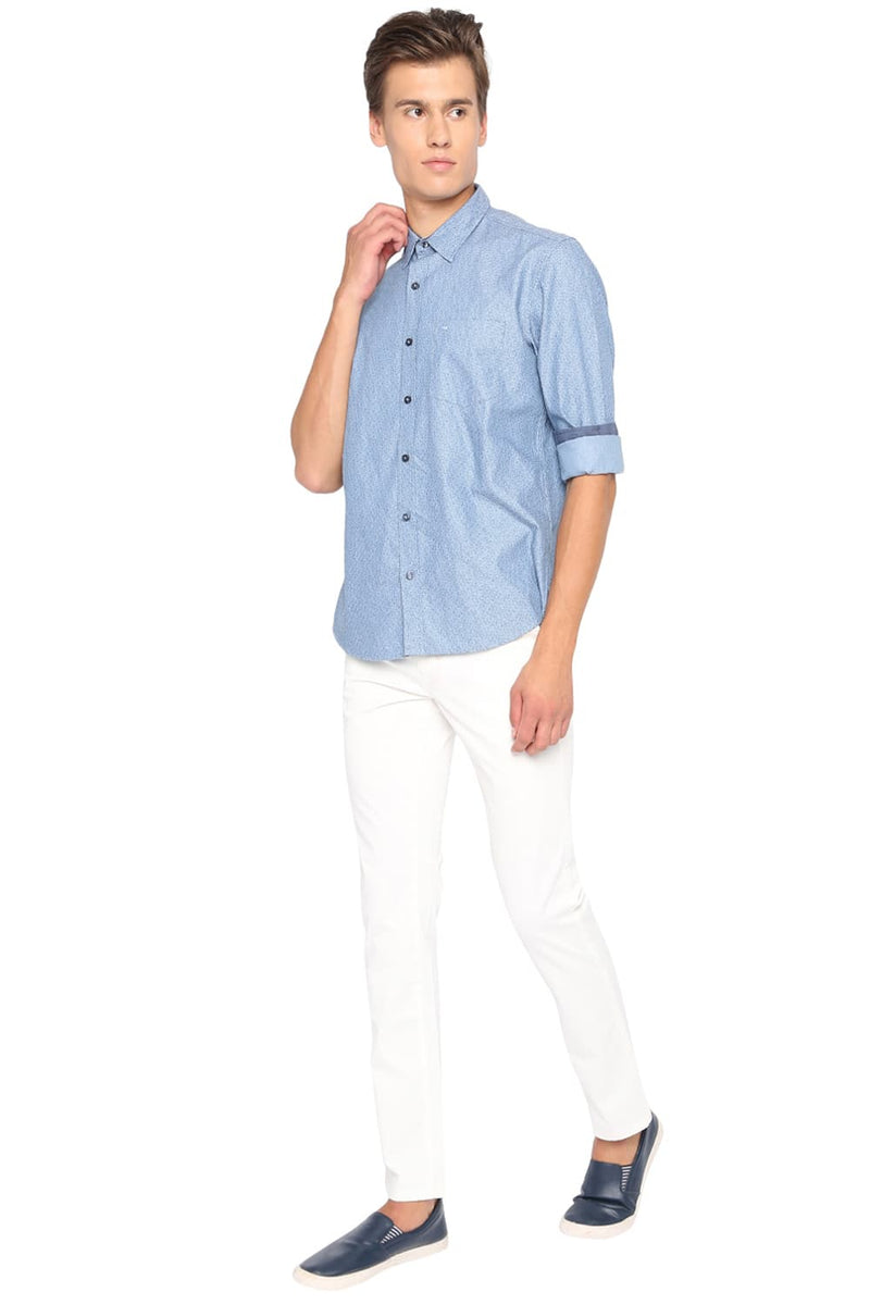 BASICS SLIM FIT PRINTED SHIRT