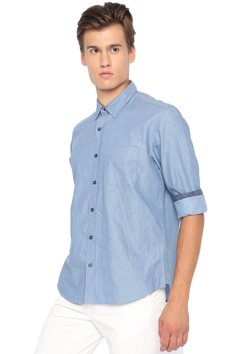 BASICS SLIM FIT PRINTED SHIRT