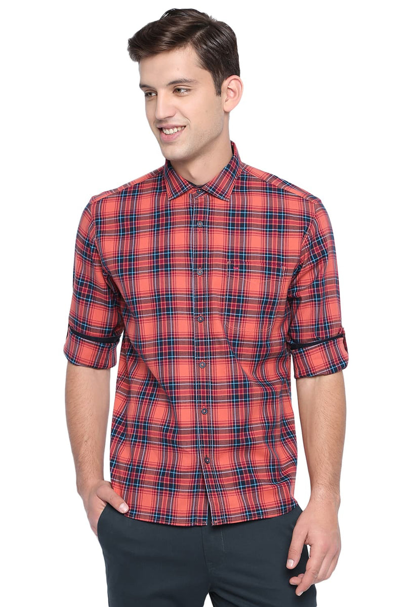 BASICS SLIM FIT CHECKS SHIRT