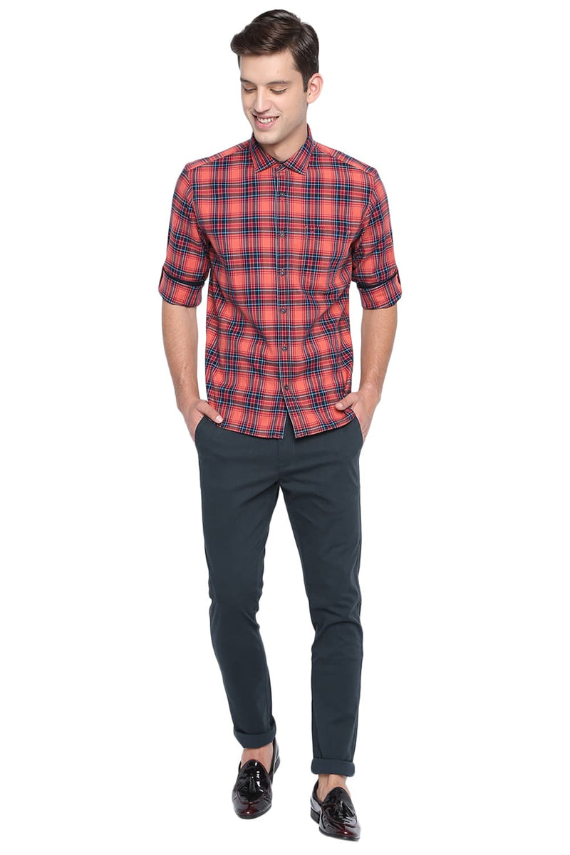 BASICS SLIM FIT CHECKS SHIRT