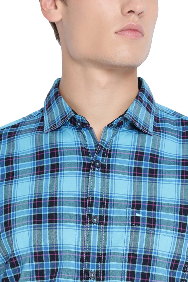 BASICS SLIM FIT CHECKS SHIRT