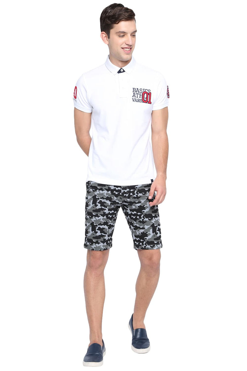 BASICS COMFORT FIT CAMO PRINTED COTTON SHORTS