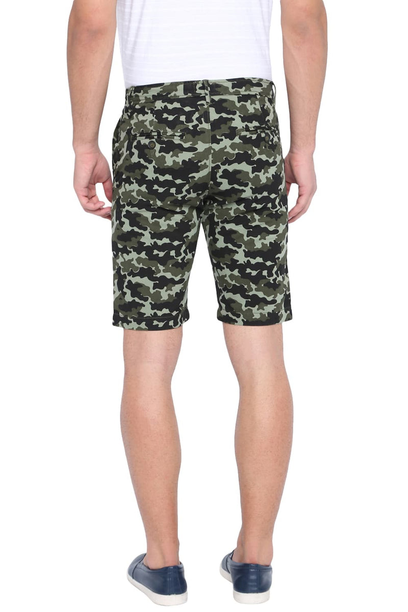 BASICS COMFORT FIT CAMO PRINTED COTTON SHORTS