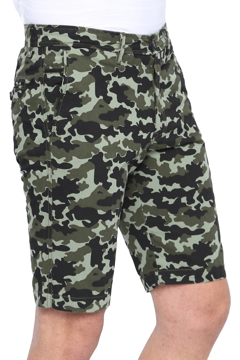 BASICS COMFORT FIT CAMO PRINTED COTTON SHORTS