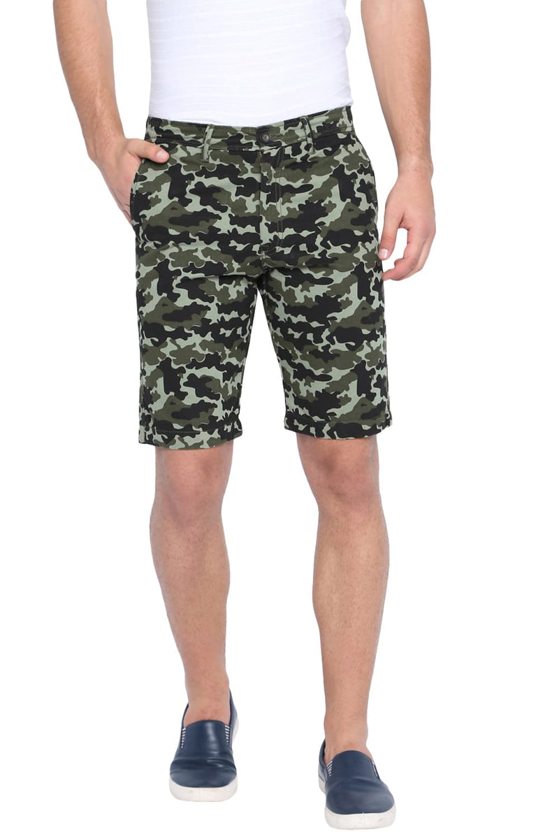 BASICS COMFORT FIT CAMO PRINTED COTTON SHORTS