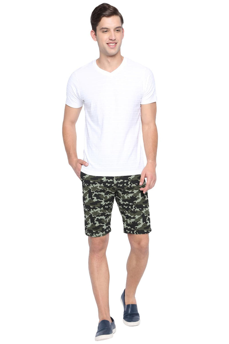 BASICS COMFORT FIT CAMO PRINTED COTTON SHORTS