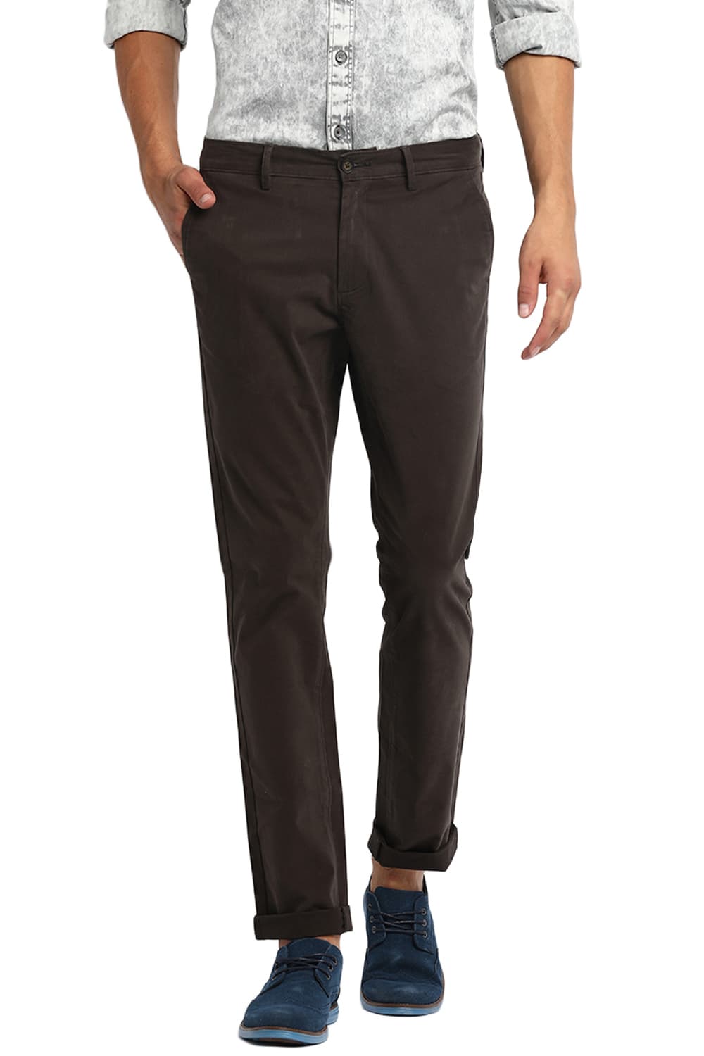 BASICS TAPERED FIT STRETCH TROUSER