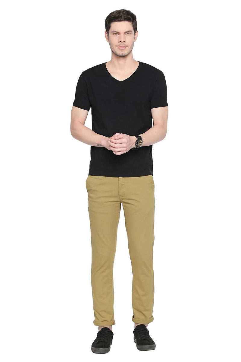 BASICS TAPERED FIT STRETCH TROUSER