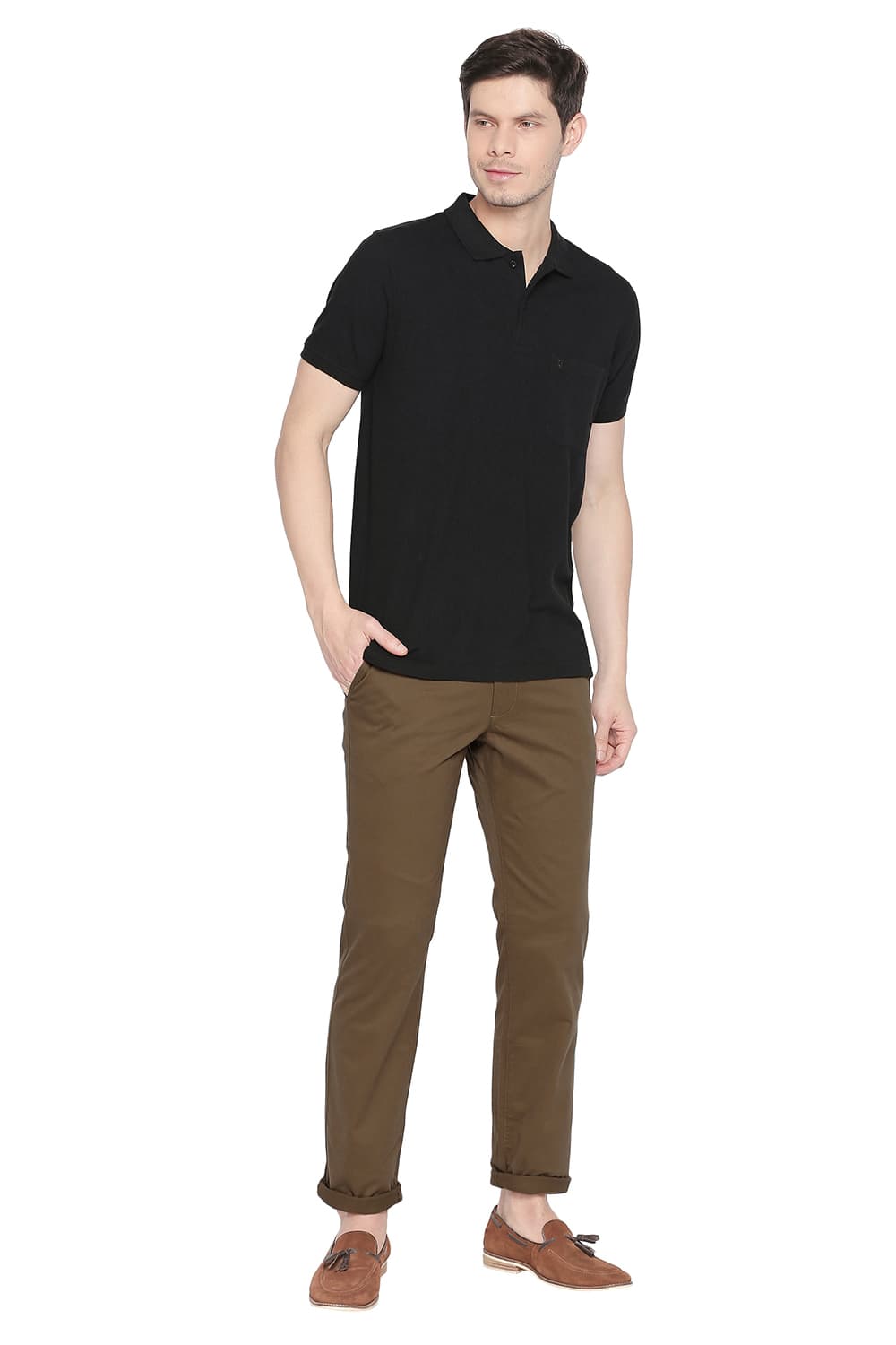 BASICS SLIM FIT STRETCH TROUSER