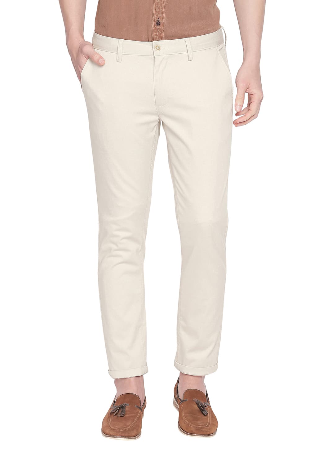 BASICS TAPERED FIT STRETCH TROUSER