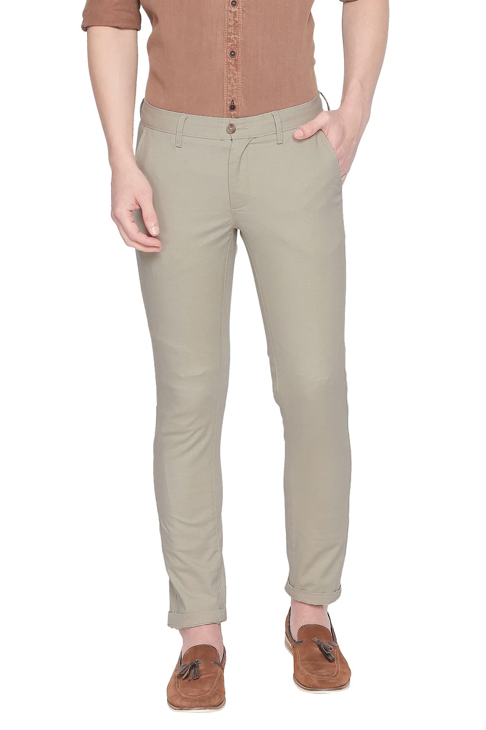 BASICS TAPERED FIT STRETCH TROUSER