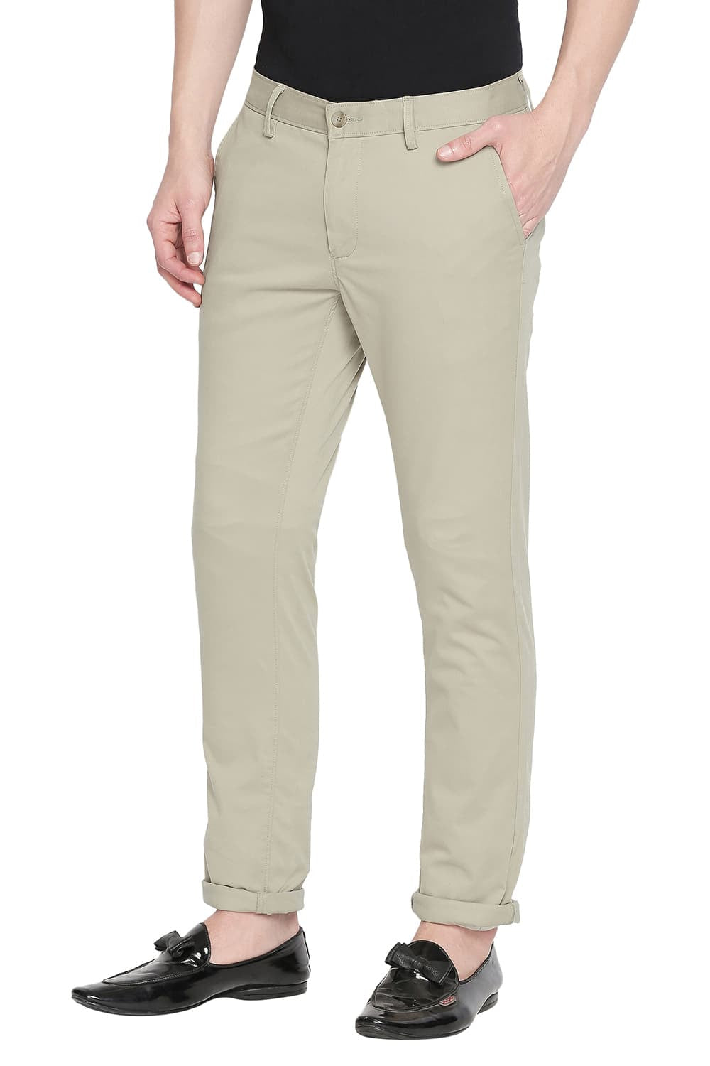 BASICS TAPERED FIT STRETCH TROUSER