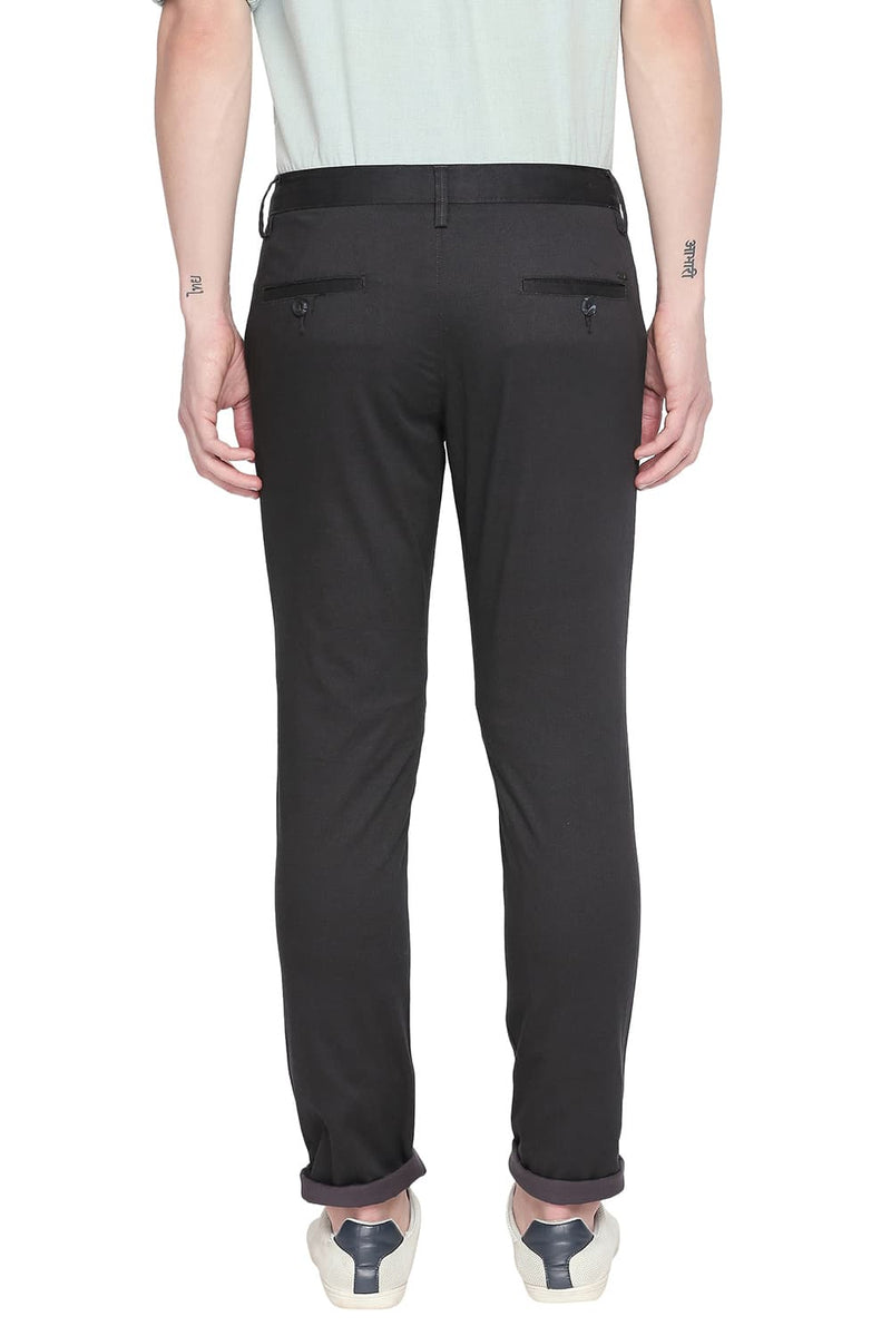 BASICS TAPERED FIT PRINTED STRETCH TROUSER