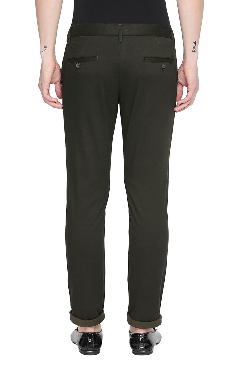 BASICS TAPERED FIT PRINTED STRETCH TROUSER