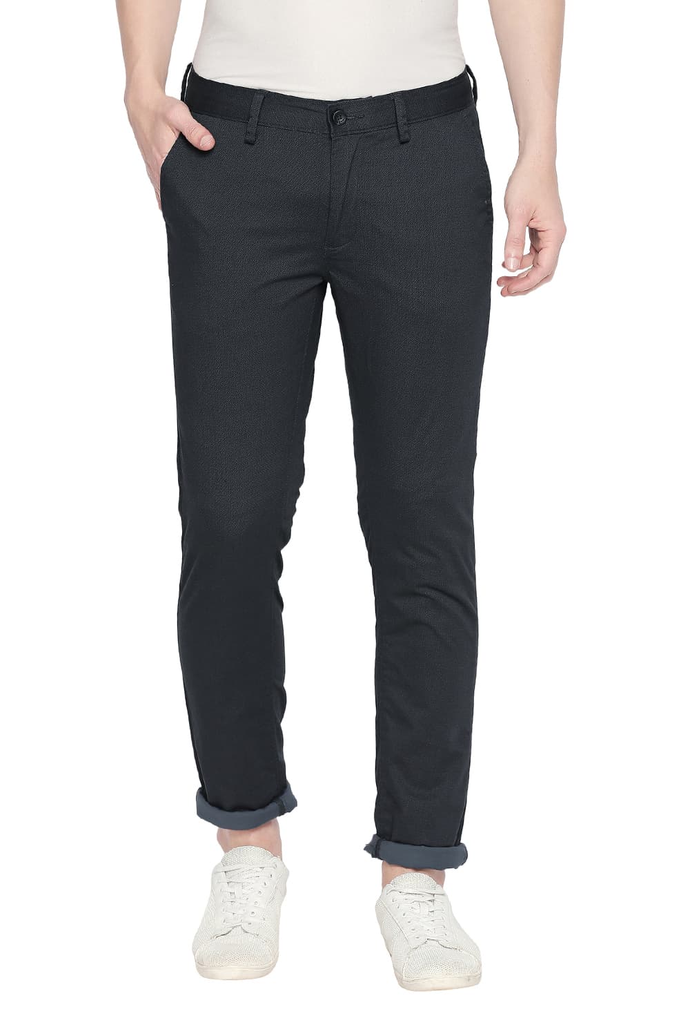 BASICS TAPERED FIT STRETCH TROUSER