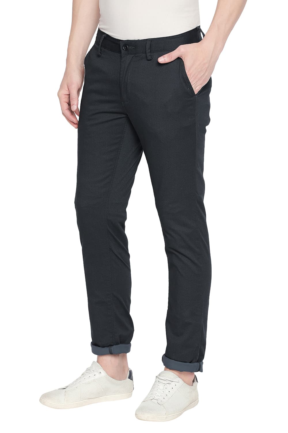 BASICS TAPERED FIT STRETCH TROUSER