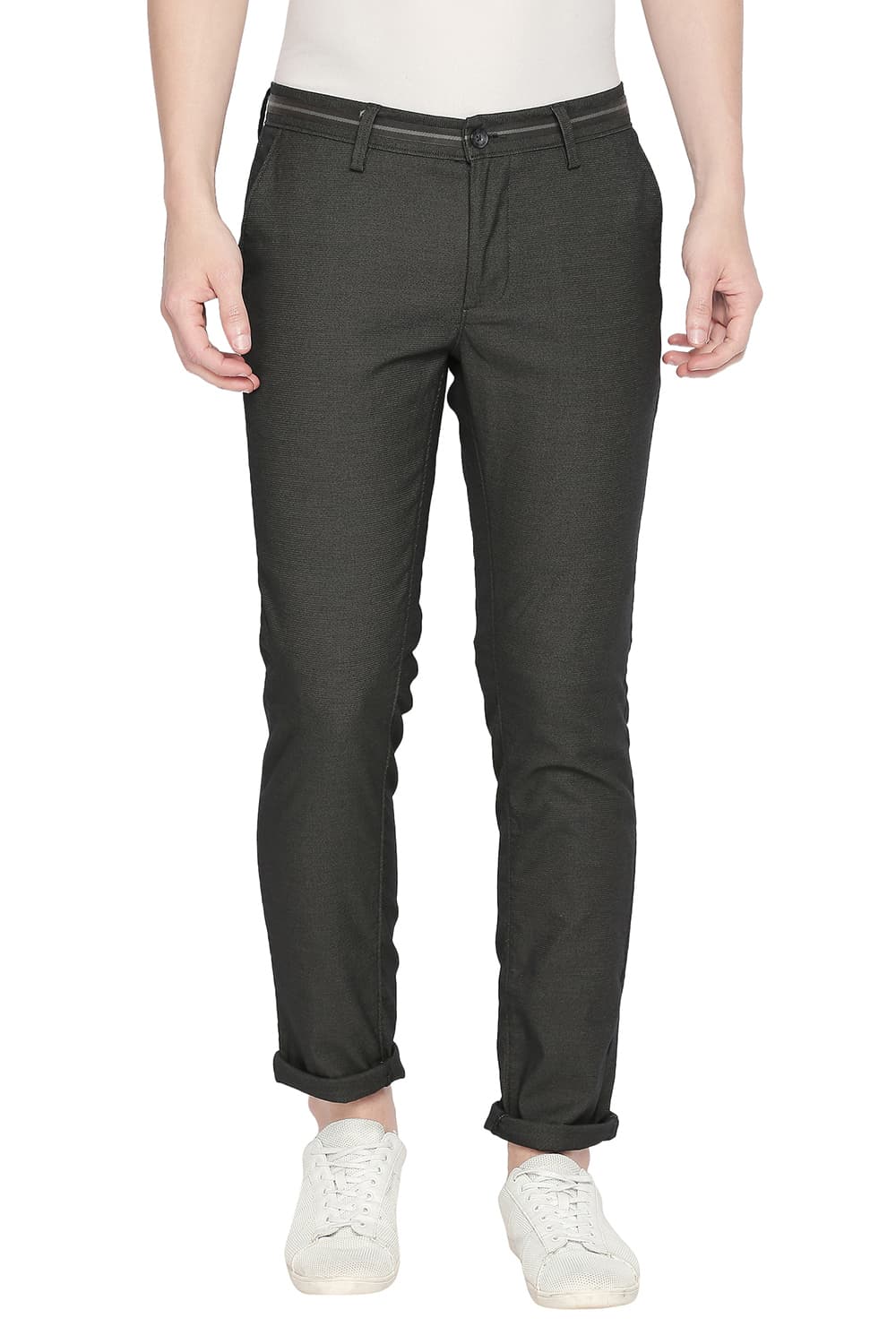 BASICS TAPERED FIT STRETCH TROUSER