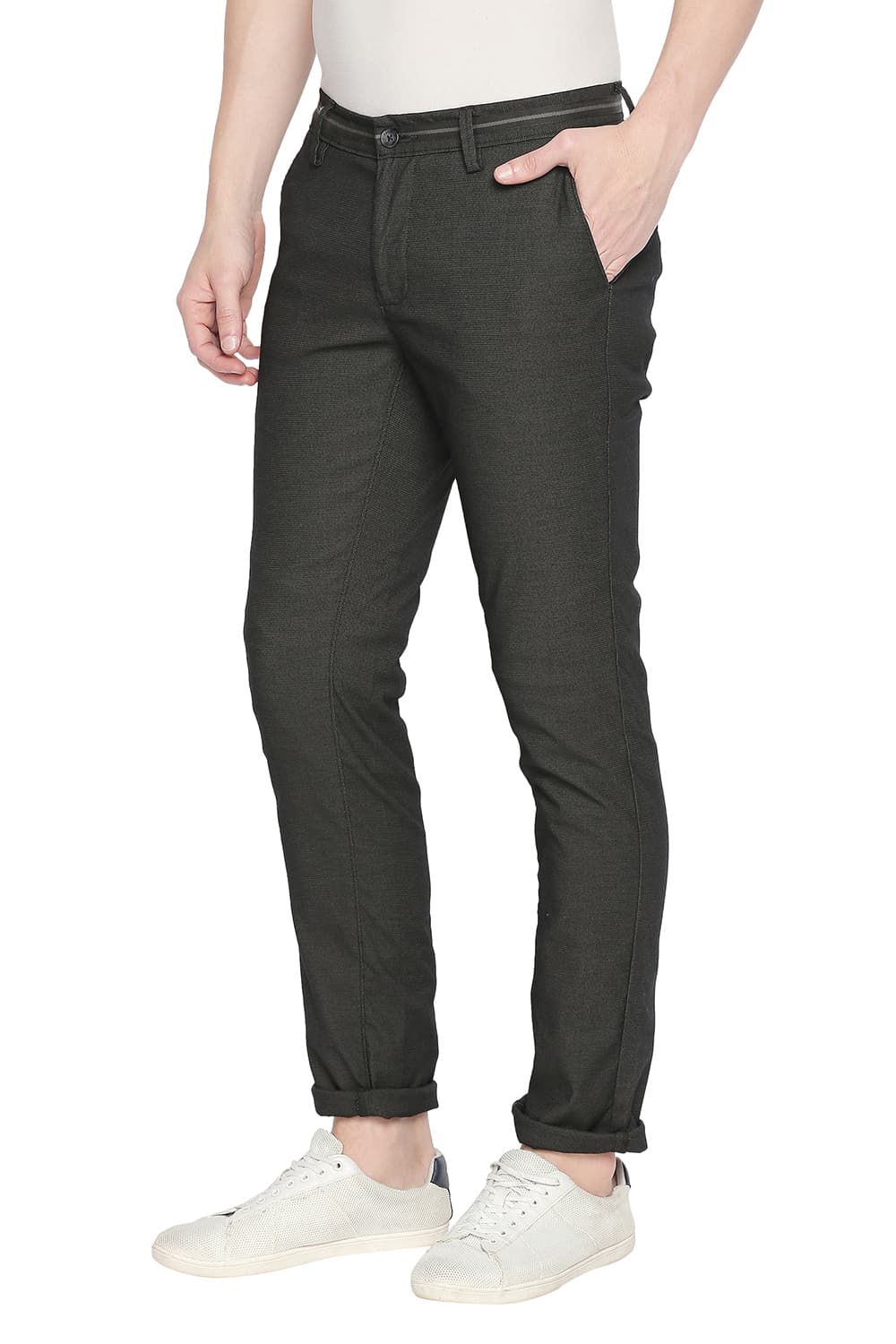 BASICS TAPERED FIT STRETCH TROUSER