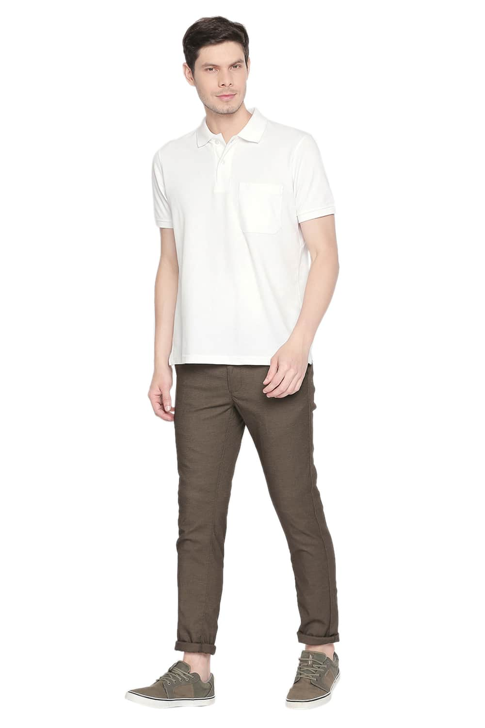 BASICS TAPERED FIT STRETCH TROUSER