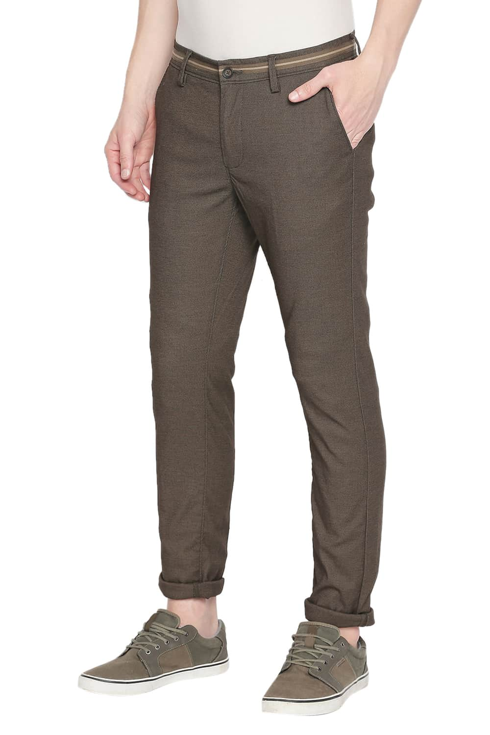 BASICS TAPERED FIT STRETCH TROUSER