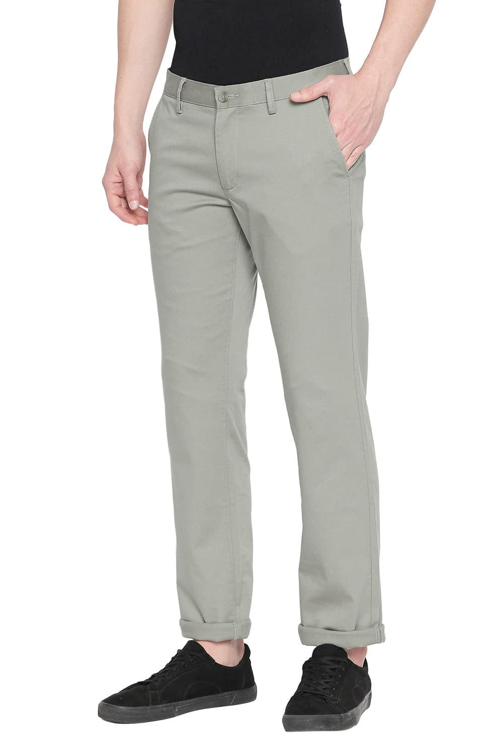 BASICS TAPERED FIT STRETCH TROUSER