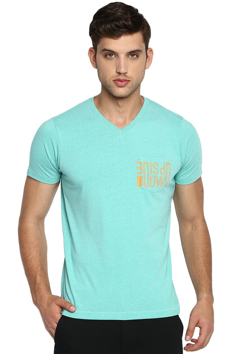 BASICS MUSCLE FIT V NECK T SHIRT