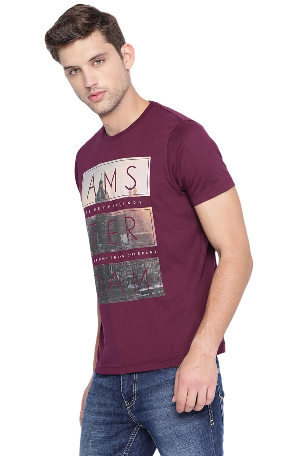 BASICS MUSCLE FIT CREW NECK T SHIRT