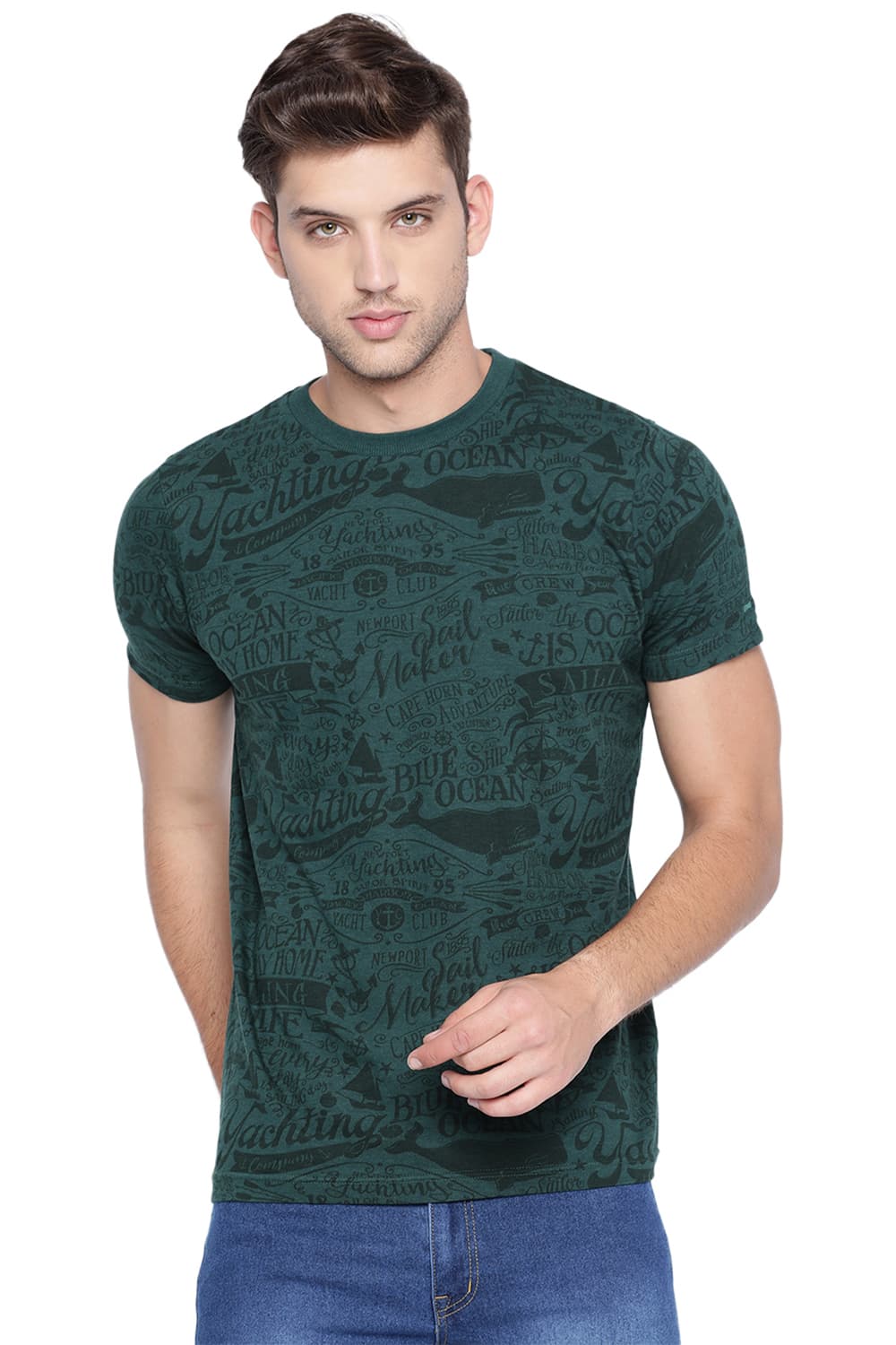 BASICS MUSCLE FIT CREW NECK T SHIRT