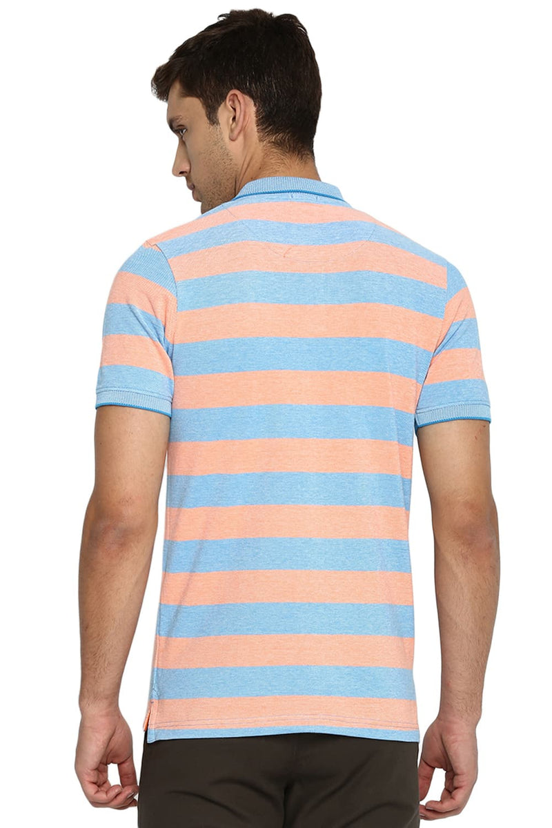 BASICS MUSCLE FIT POLO STRIPE T SHIRT