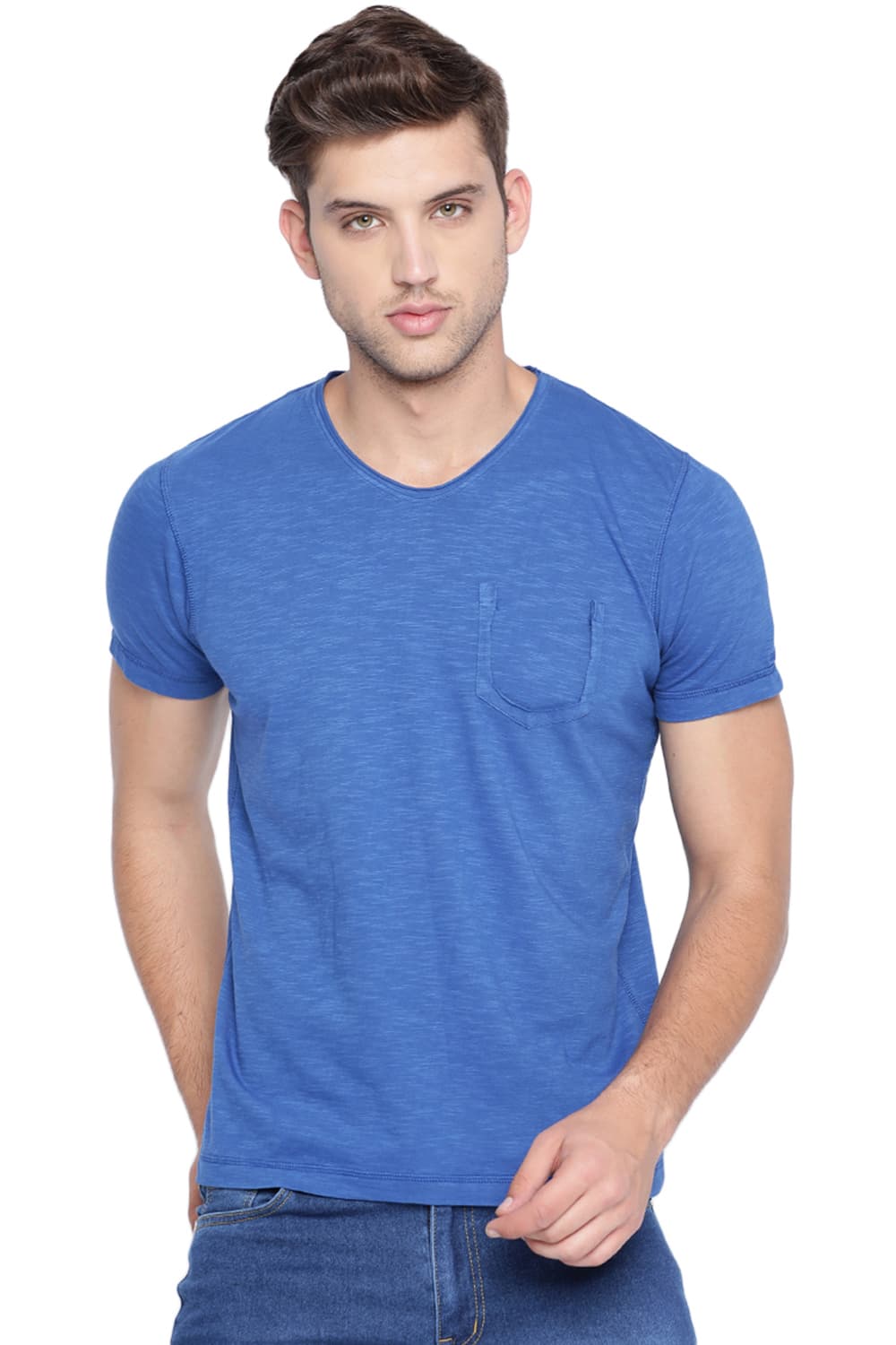 BASICS MUSCLE FIT V NECK T SHIRT